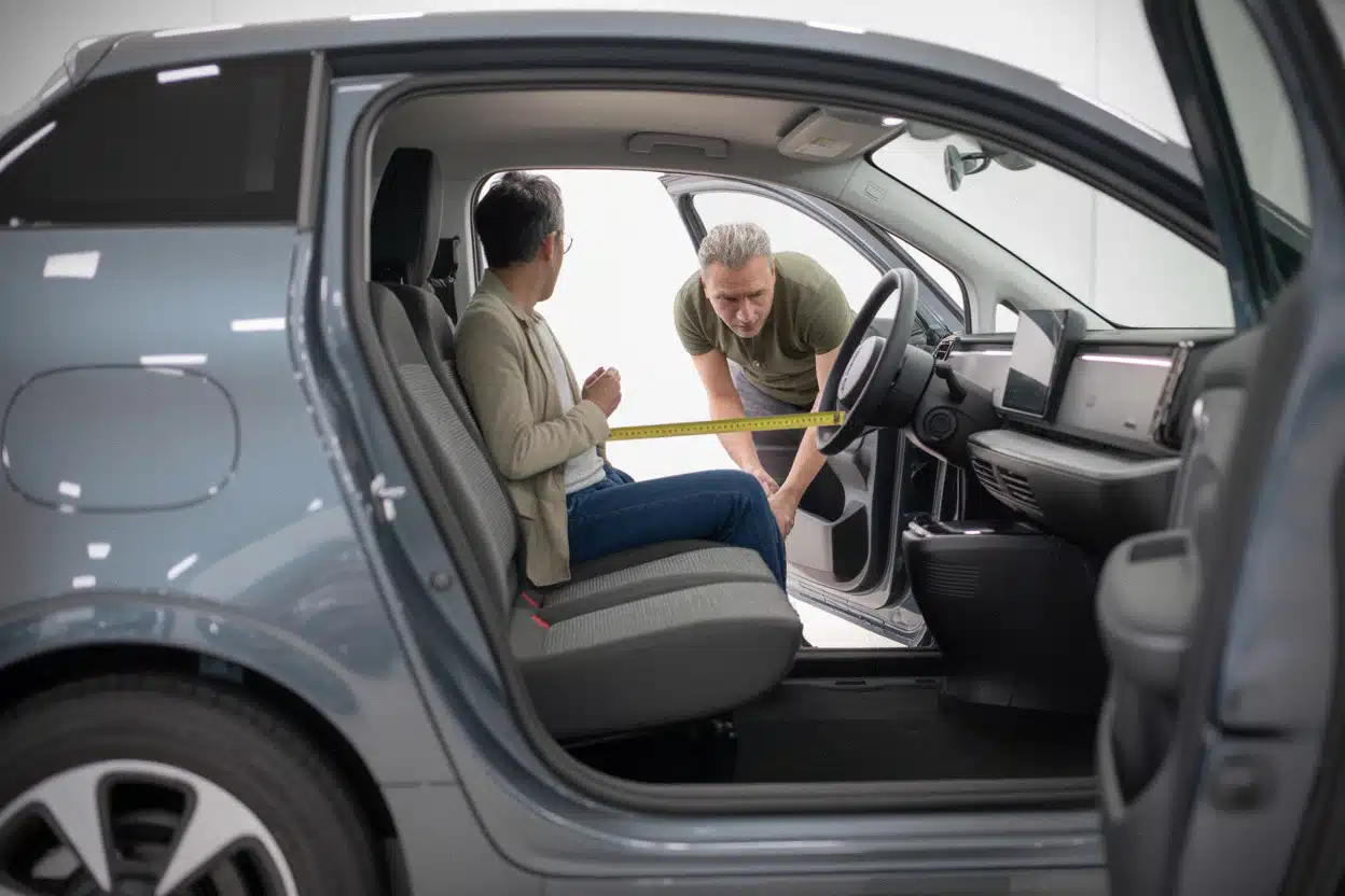 Mesure de l’espace arrière dans une MG4 Urban électrique