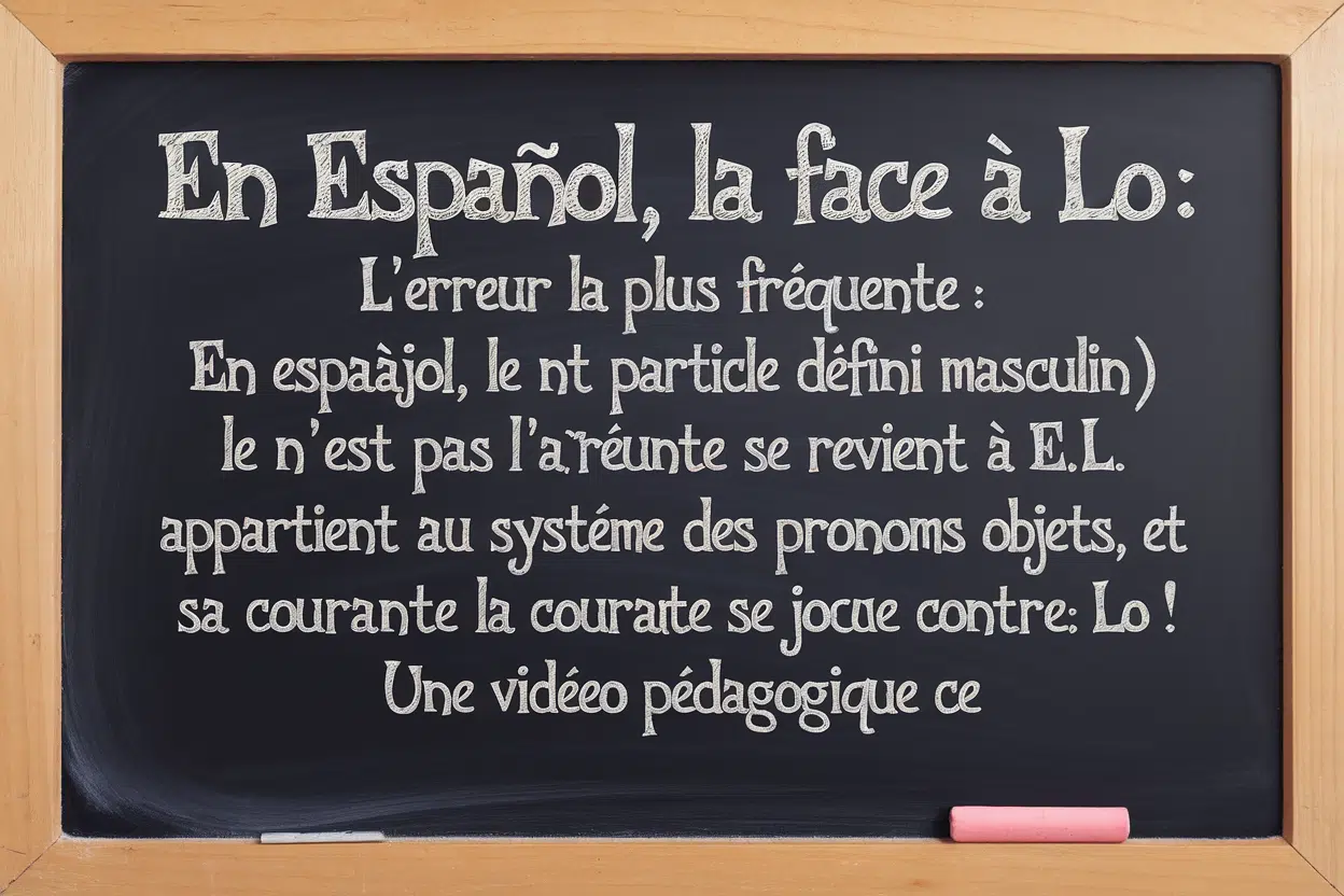 En espagnol, le face à lo: l'erreur la plus fréquente