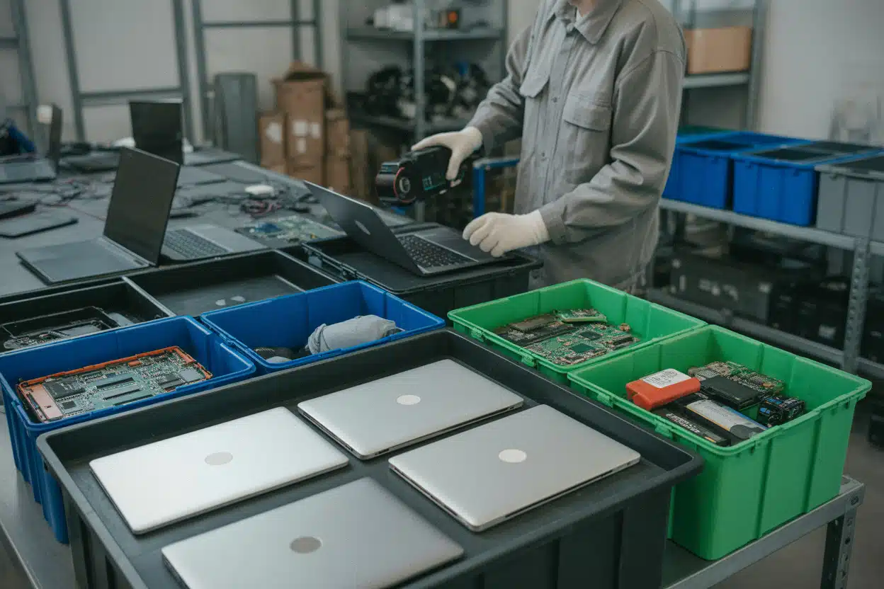 Recyclage de déchets électroniques et composants informatiques Lenovo