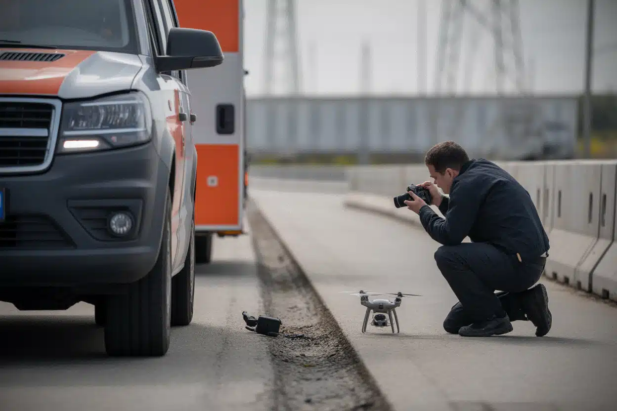 Débris de drone près d’un site industriel sécurisé à Zaporijia