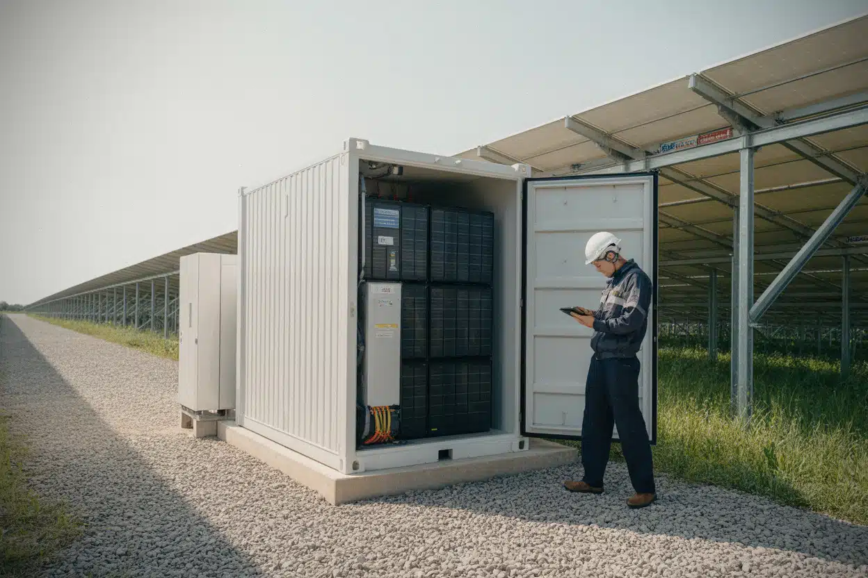 Stockage par batterie associé à une centrale solaire