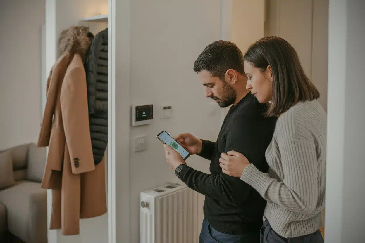 Foyer français surveillant sa consommation électrique avant l’hiver