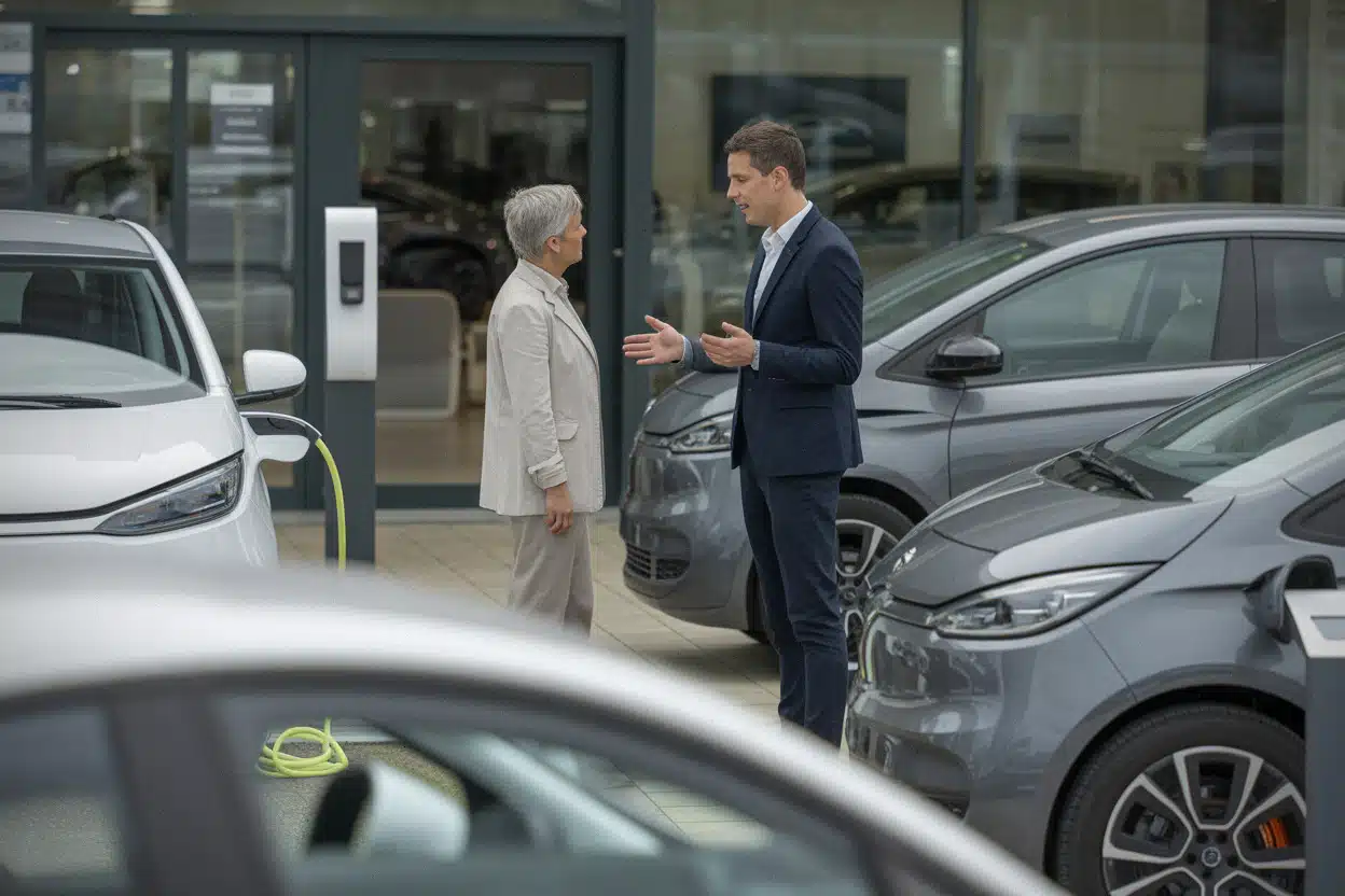 Concession automobile présentant des voitures électriques neuves en Pays de la Loire