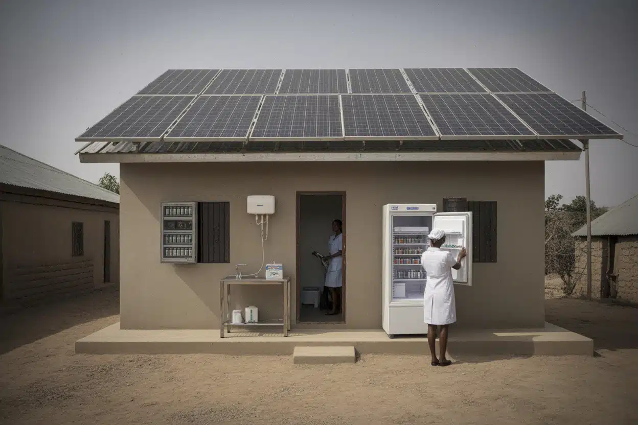 Centre de santé nigérian alimenté par des panneaux solaires