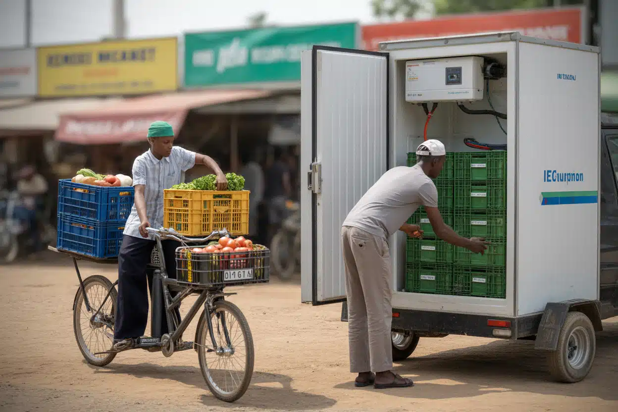 Stockage agricole solaire près d’un marché à Kano