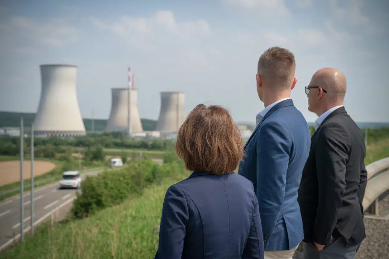 Vue pédagogique de la centrale de Cattenom depuis la Moselle