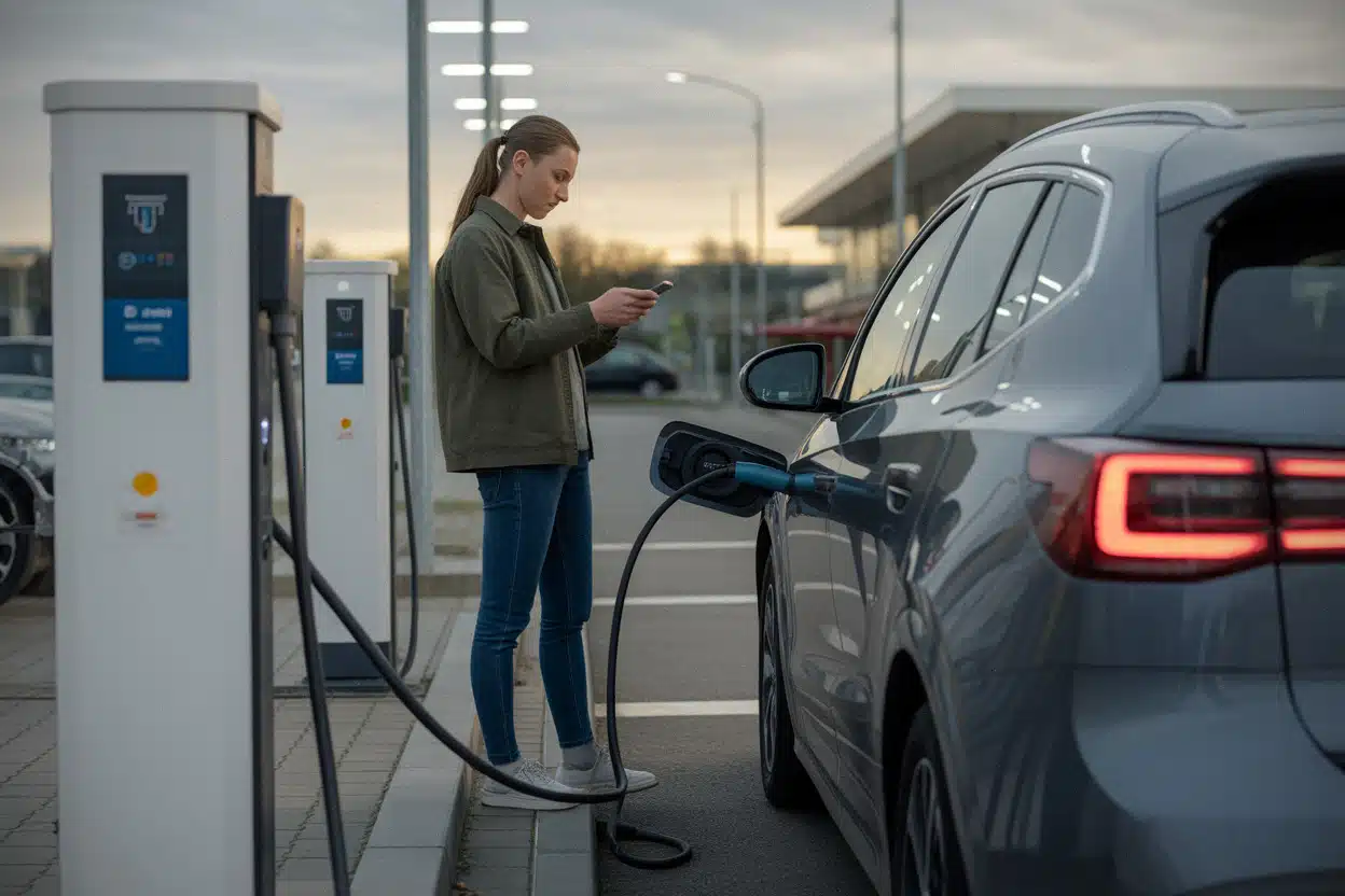 Borne publique de recharge pour voiture électrique et application tarifaire