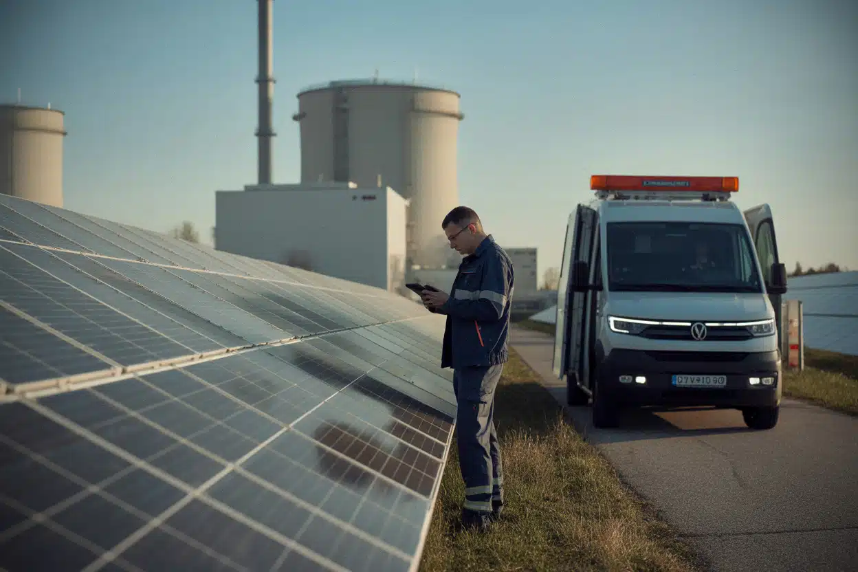 Panneaux solaires près de la centrale nucléaire de Zwentendorf