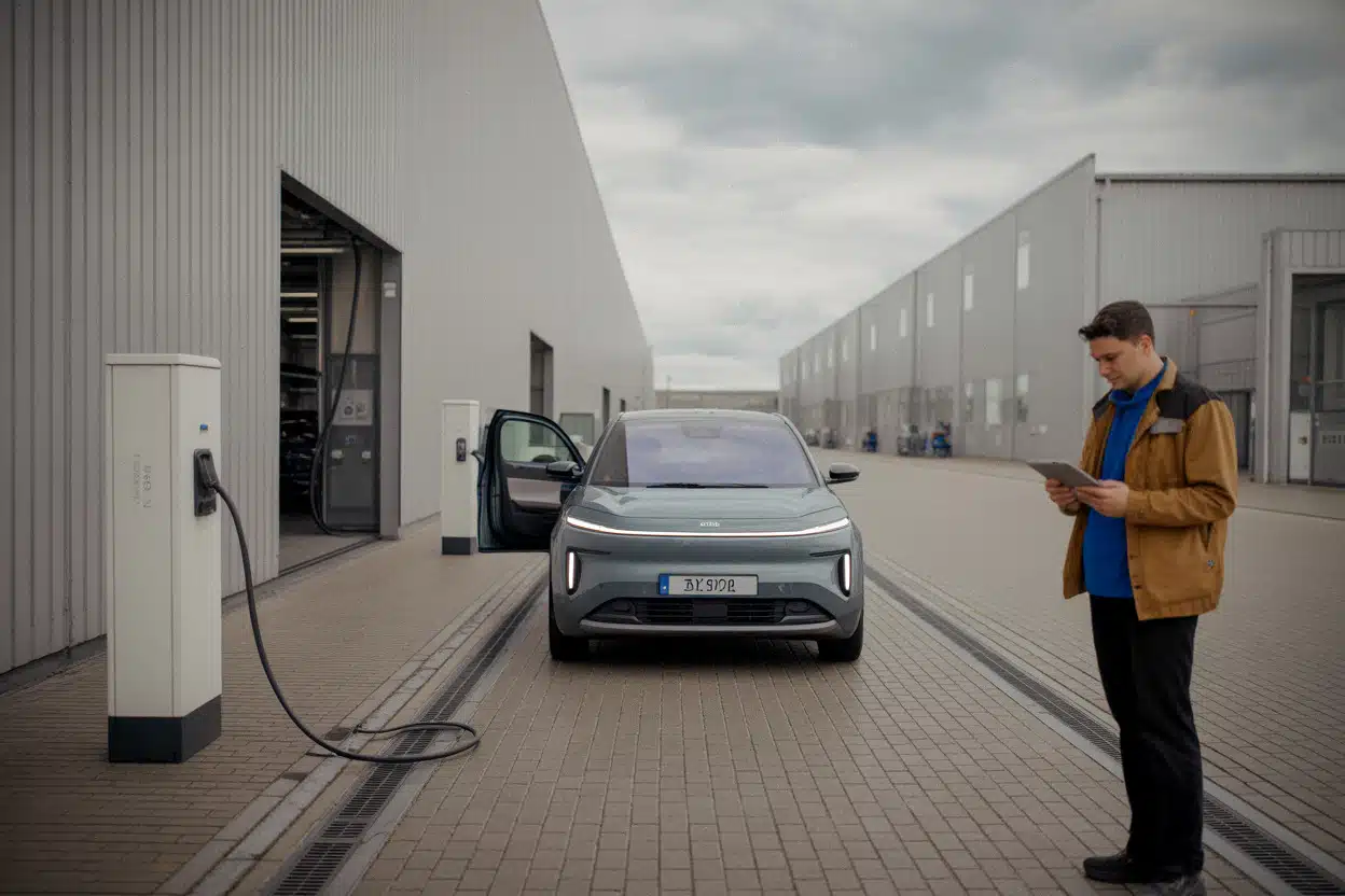Usine automobile belge préparant des véhicules électriques pour le marché européen