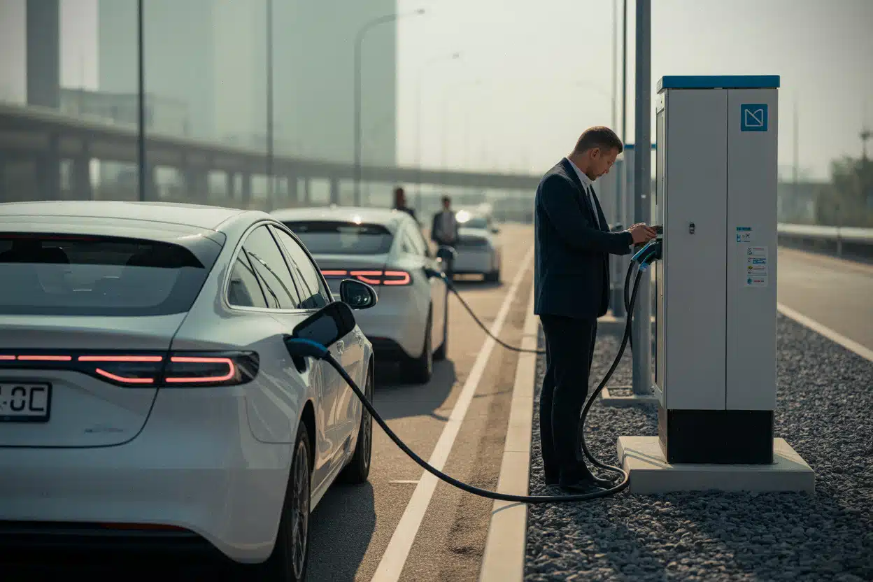 Bornes rapides surveillées pendant un pic de demande électrique estival