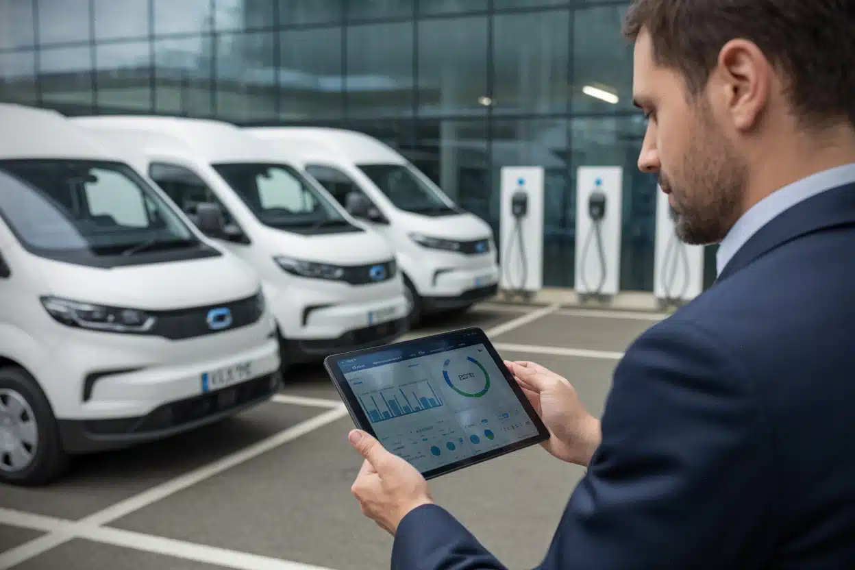 Gestionnaire de flotte analysant la consommation de véhicules électriques