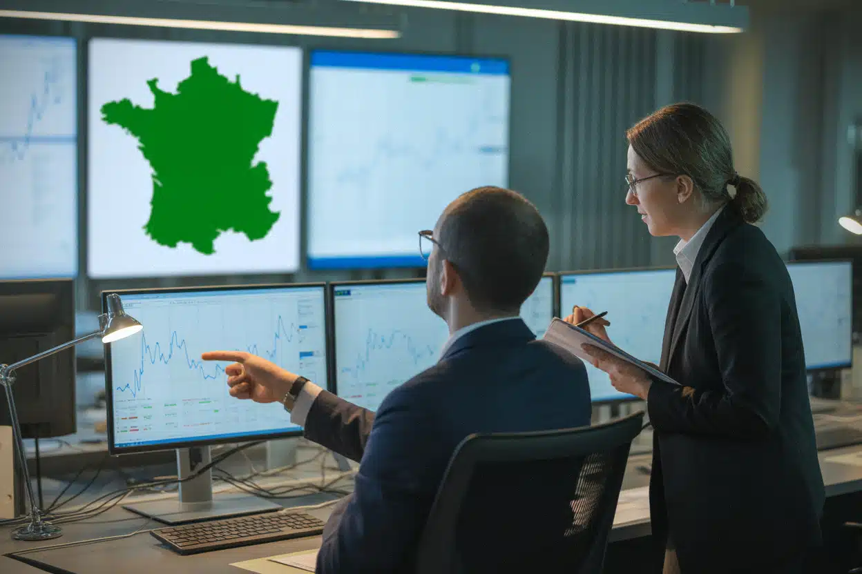Salle de contrôle analysant le coût électrique de Gravelines
