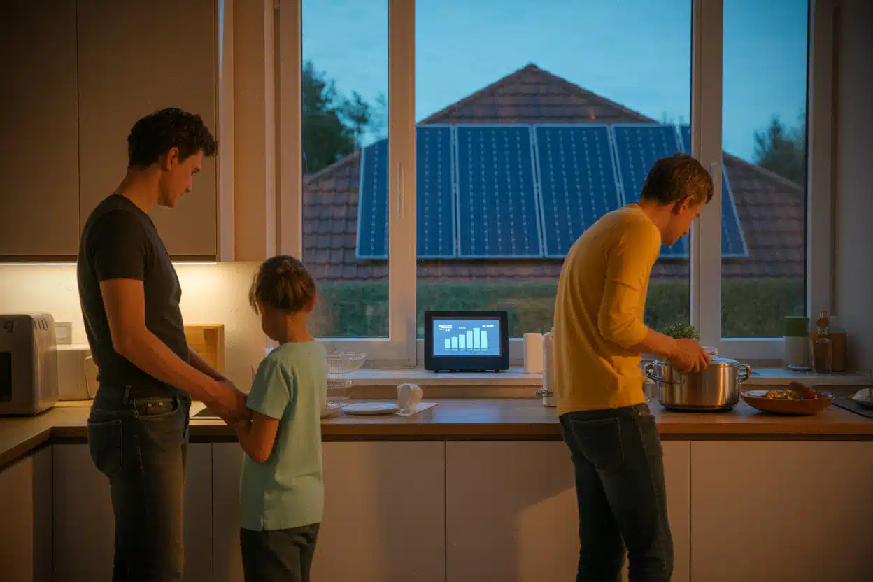 Stockage solaire domestique utilisé pendant les heures du soir