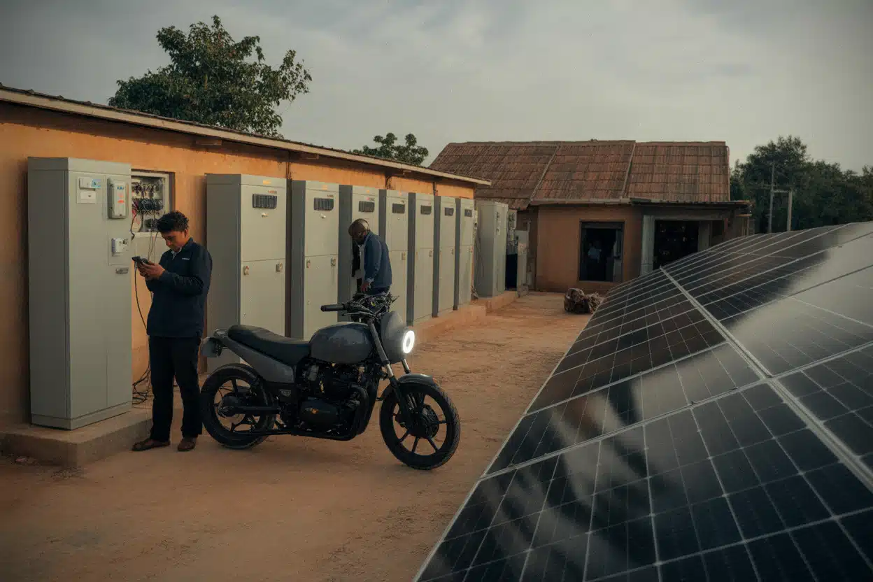 Mini-réseau solaire alimentant une clinique et des commerces ruraux