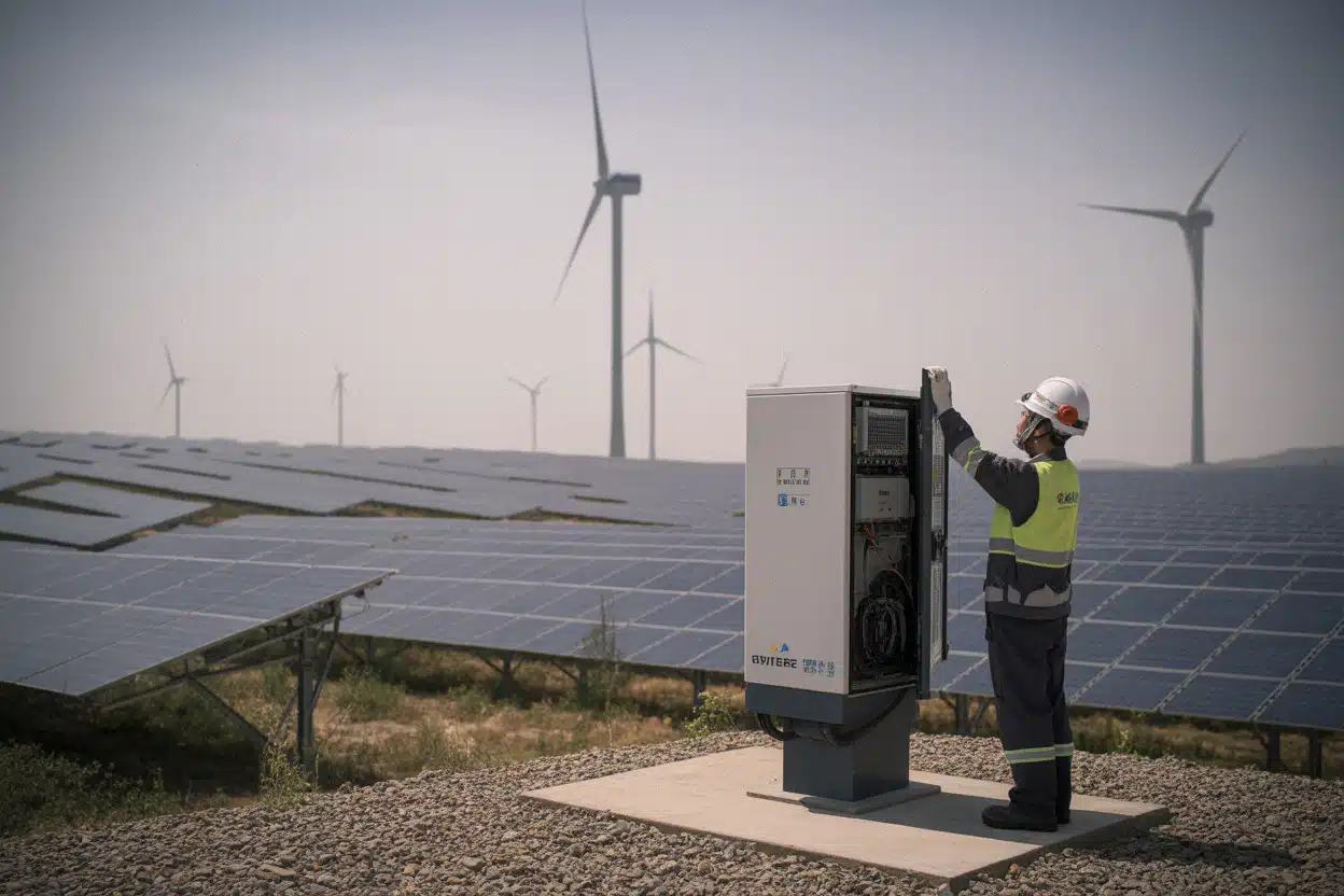 Parc solaire et éolien chinois confronté aux rejets électriques