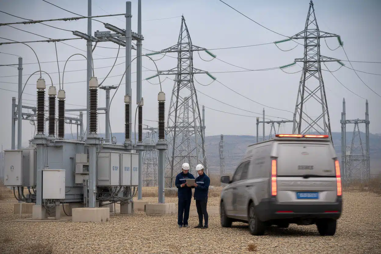 Réseau ultra-haute tension chinois reliant les régions renouvelables