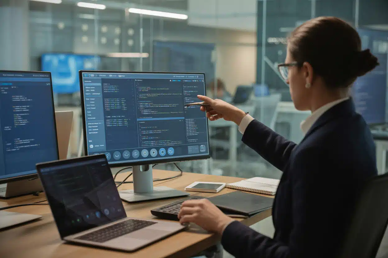 Analyse de Cursor et OpenAI dans un bureau tech moderne