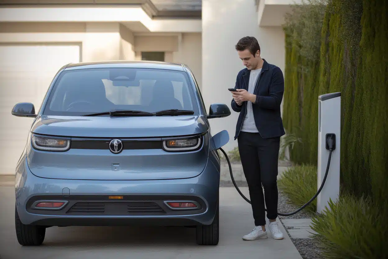 Recharge à domicile d’une voiture électrique d’occasion achetée par un ménage