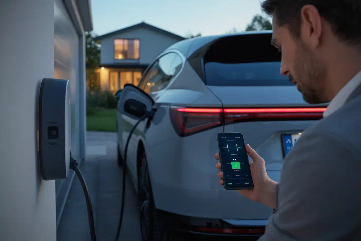Recharge nocturne à 3,6 kW sur voiture électrique domestique