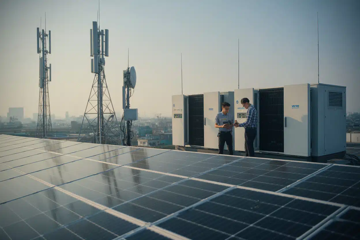 Panneaux solaires sur centre de données Viettel au Vietnam