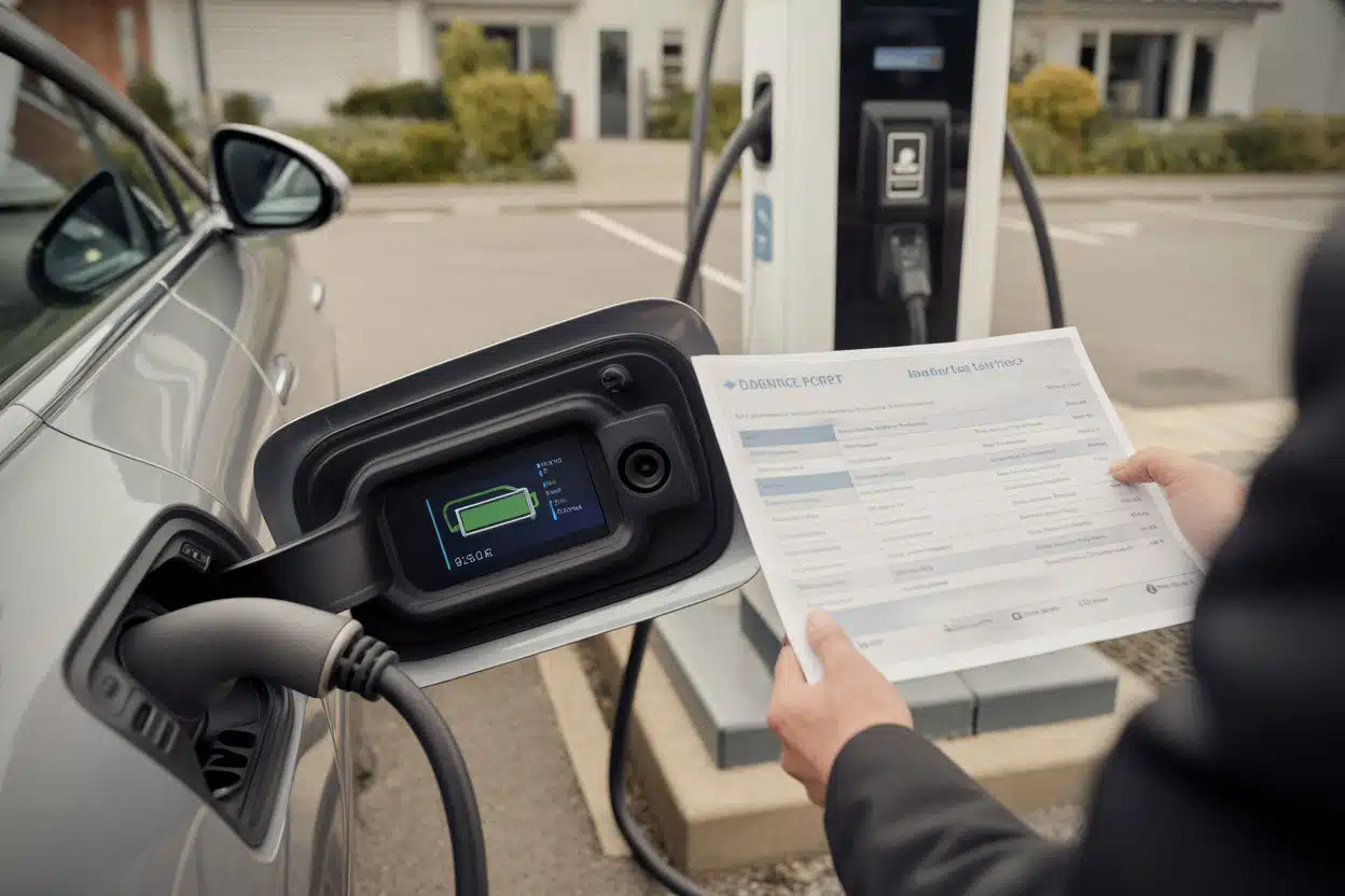 Contrôle de batterie sur une voiture électrique d’occasion avant achat