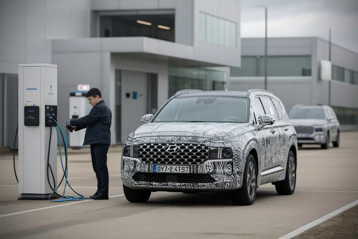 Prototype Hyundai Santa Fe électrique testé avant son lancement