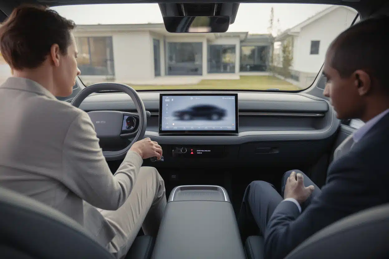 Habitacle modernisé de Tesla Model Y avec écran central