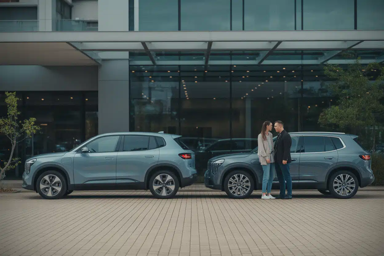 Comparaison de gabarit entre SUV hybride rechargeable et Audi Q3