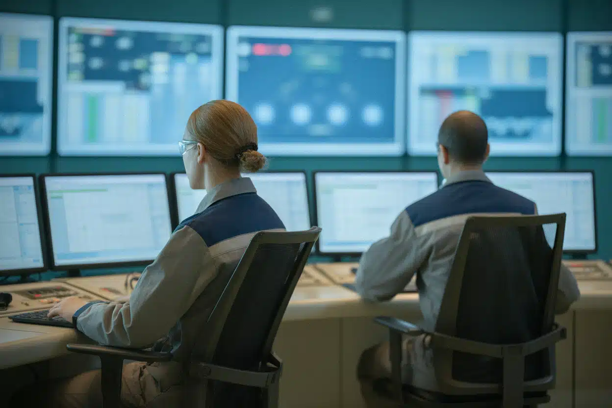 Salle de commande nucléaire lors d’un arrêt de réacteur