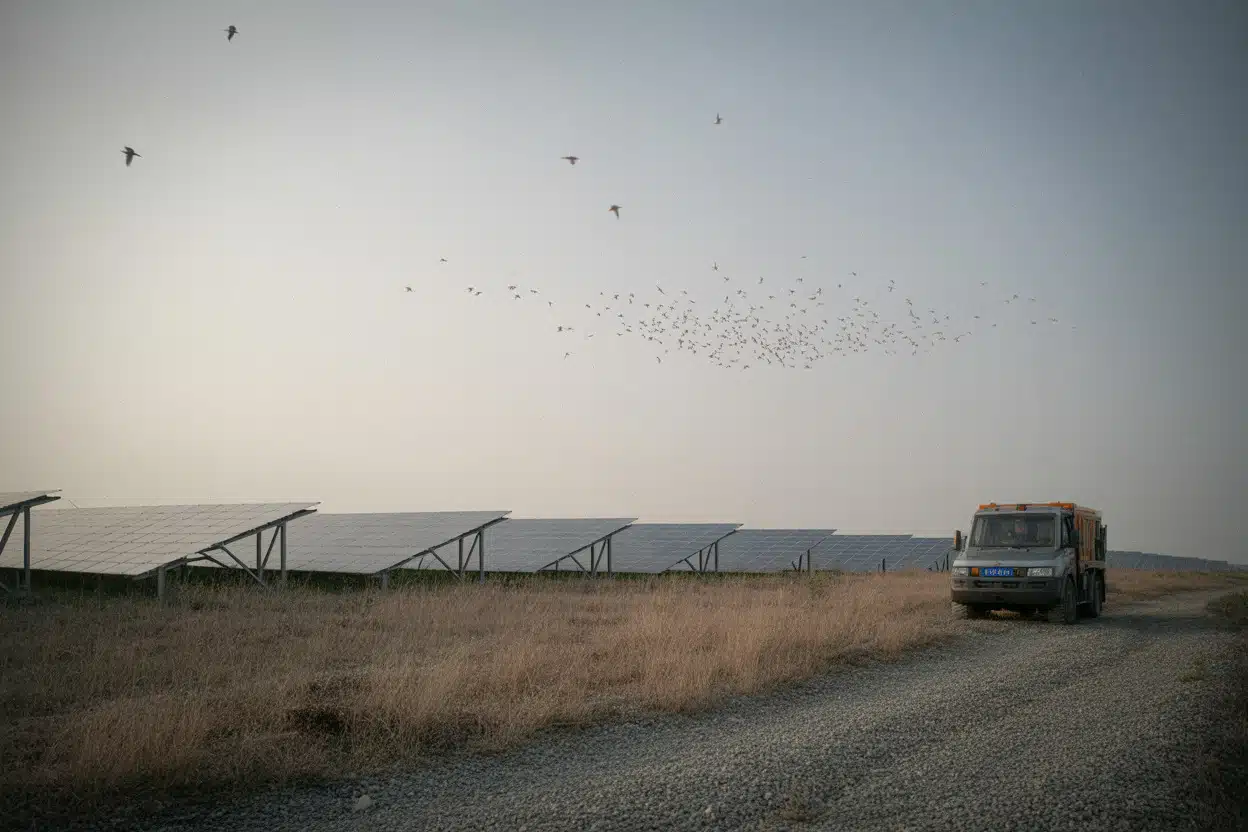 Parc solaire chinois installé près d’une zone d’habitat d’oiseaux
