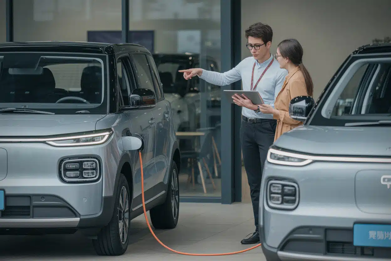 Concession présentant des voitures électriques chinoises à prix réduits
