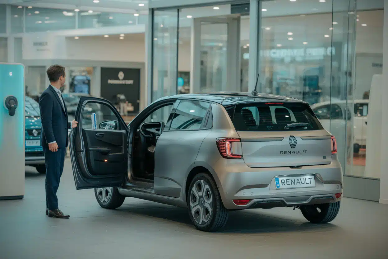 Renault 5 électrique exposée chez un concessionnaire français en 2026