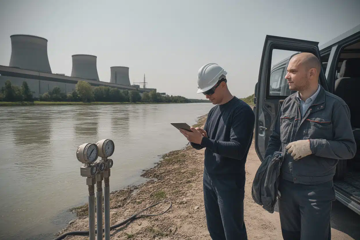 Danube bas près de la centrale nucléaire hongroise de Paks