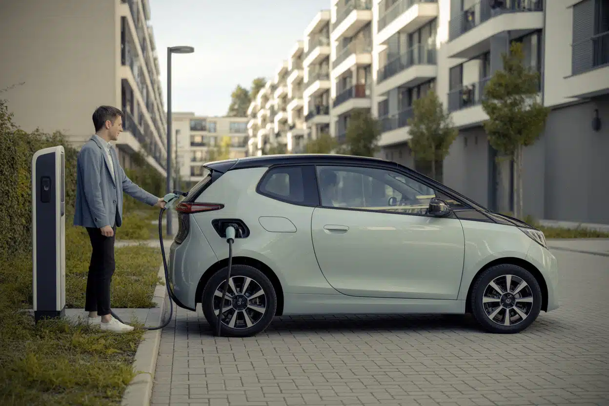 Recharge urbaine d'une citadine électrique compacte destinée aux trajets quotidiens