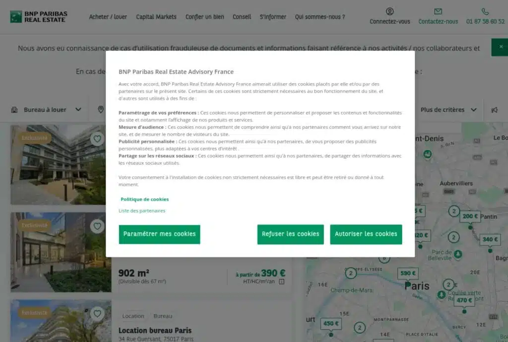 Carte pôles affaires Paris