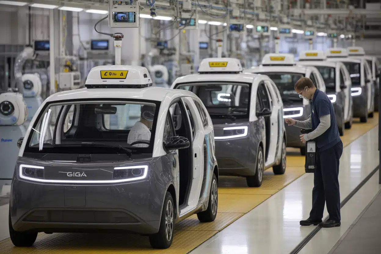 Production du Cybercab dans une usine automobile électrique au Texas